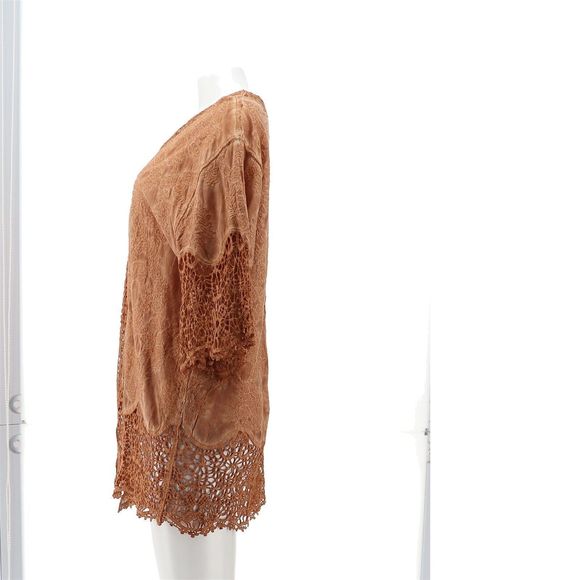 Democracy Tops Democracy Embroidered Crochet Lace Kimono Topper
